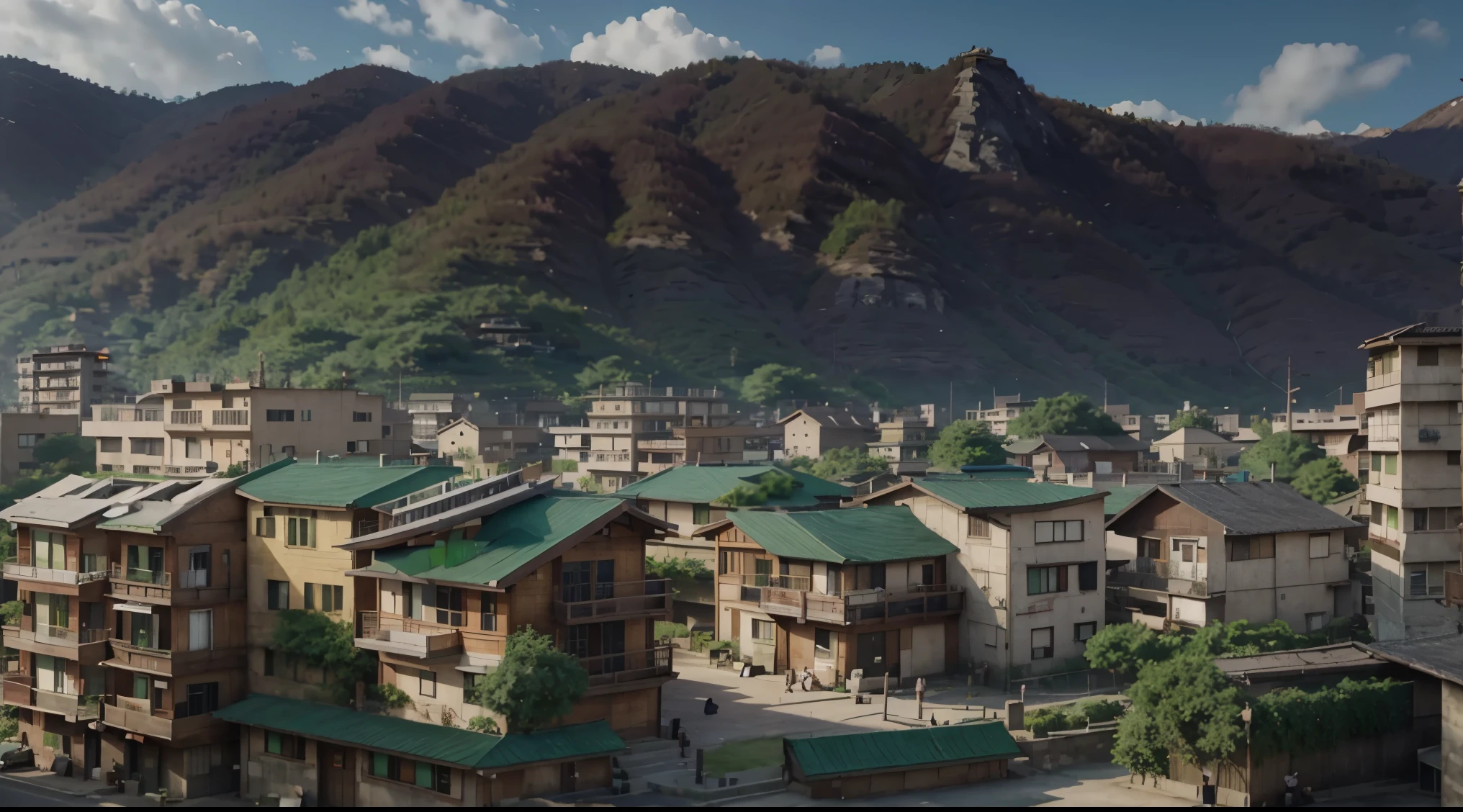 Naruto setting, leaf village, extremely realistic, Konoha