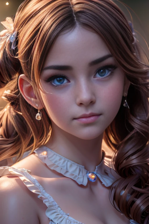 cute anime lolita girl, 1girl, beautiful detailed eyes, beautiful detailed lips, extremely detailed face, long eyelashes, light brown hair, twin tails, brown eyes, porcelain skin, white lace dress, frilly skirt, lace collar, holding flower, , kawaii, cinematic lighting, (best quality,4k,8k,highres,masterpiece:1.2),ultra-detailed,(realistic,photorealistic,photo-realistic:1.37),extremely detailed, intricate details, soft colors, pastel palette, natural lighting, delicate, elegant