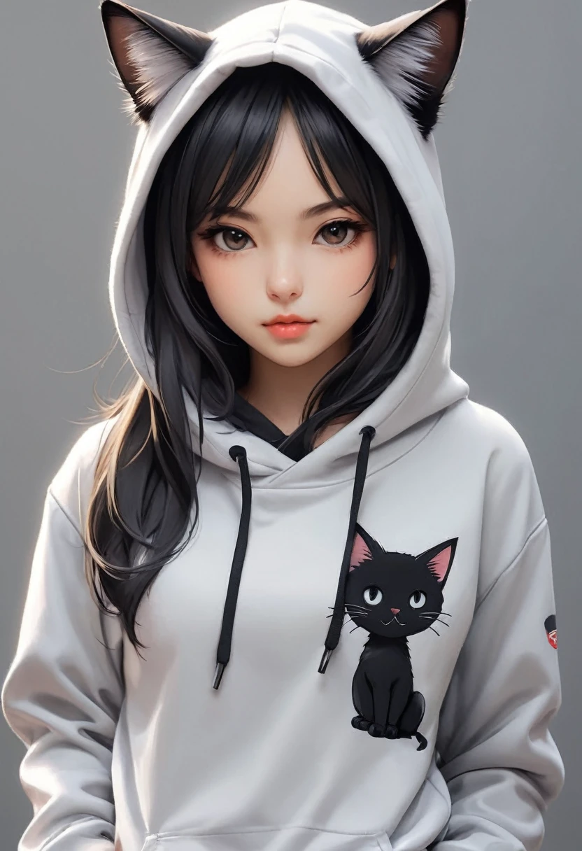 dibujo de un gato con sudadera con capucha y pantalones deportivos, un dibujo manga de Kubisi art, pixiv, arte peludo, realistic gato animado, gato animado, linda obra de arte detallada, lindo arte digital detallado, Boceto de alta calidad art, dibujo en escala de grises de cuerpo completo, Boceto de alta calidad, lindo arte digital, Estilo de boceto, boceto muy detallado, estilo manga en blanco y negro