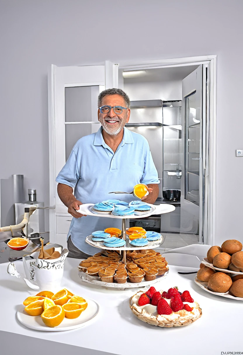 (ultra high resolution,Fotorrealista,mejor calidad,fotorrealista),(8K,foto cruda,mejor calidad,obra maestra),(mapeo de fotones,radiosidad,physically based rendering,automatic white balance, balance de azules),real person,Photography,Dulces, mesa, pasteles, golosinas, persona, comiendo, feliz, , plato, plato del bien comer, ventana, , casa, , horno, untencilios, cocina, _humanos, outpuertas, camino.