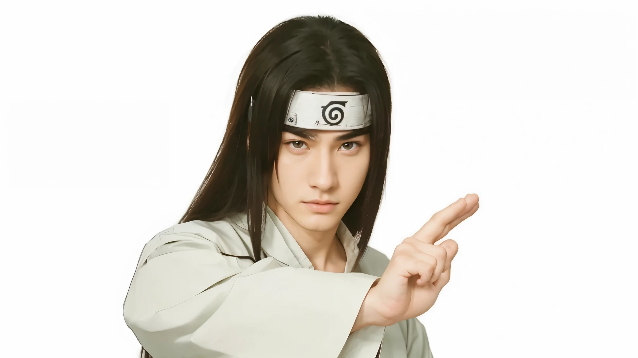 Adam Gregory as Neji Hyuga, very handsome, realistic, 18 years old,