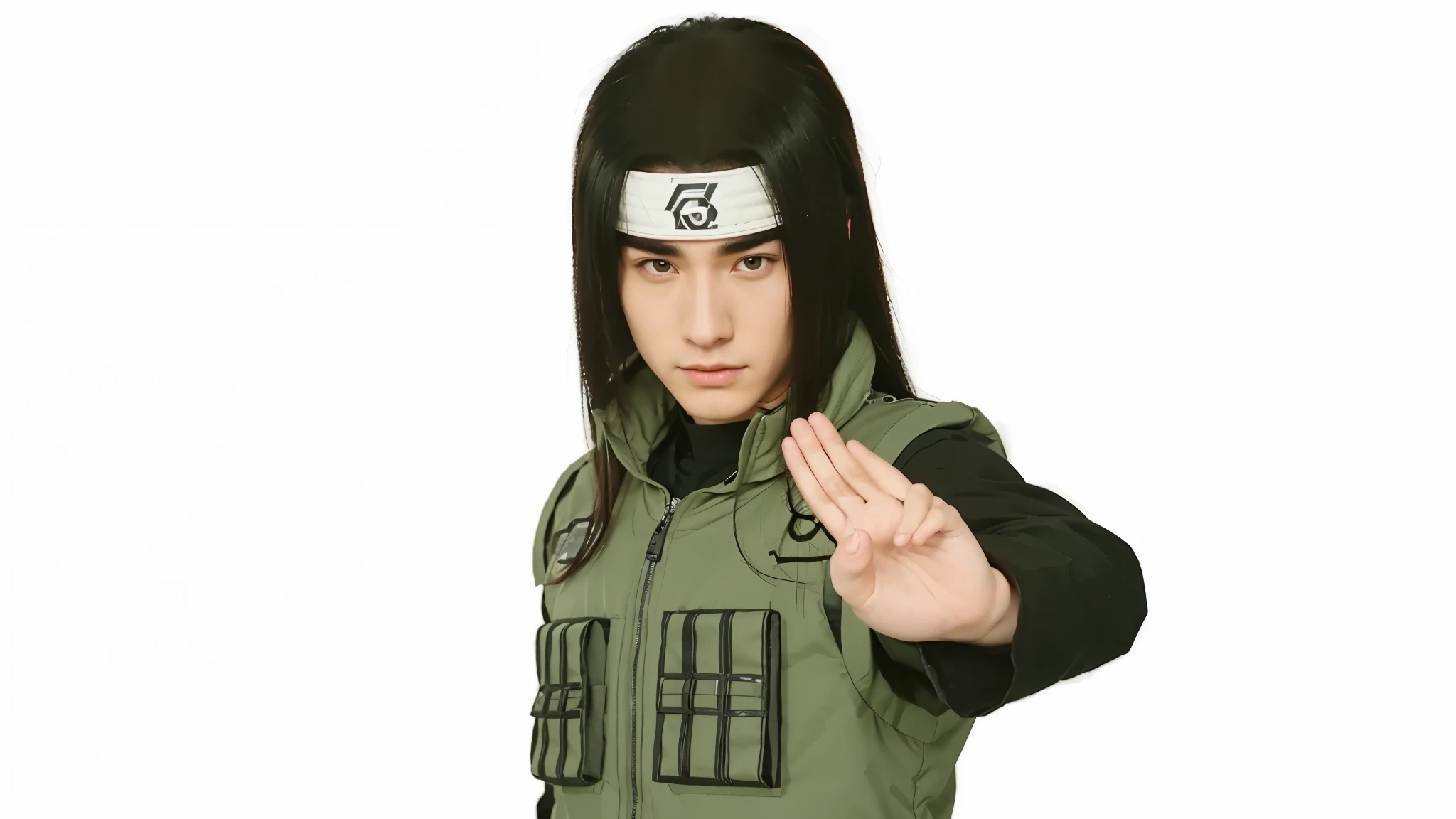 Adam Gregory as Neji Hyuga, very handsome, realistic, 18 years old,