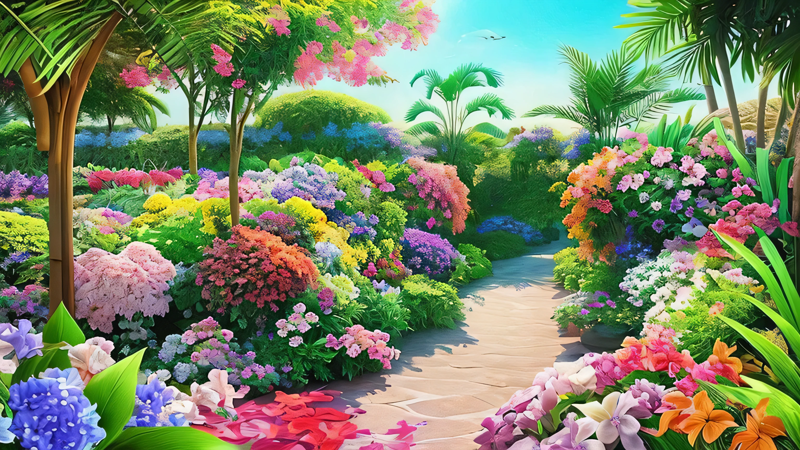 Jehovah’s Witnesses、smile、Paradise、Paradise、Beautiful Nature、beautiful flower々、garden、Ocean、looking away、high resolution、High definition