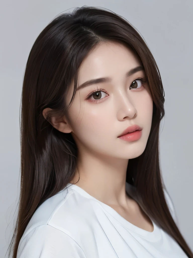((Best Quality, 4K, Masterpiece: 1.3)), a beautiful woman with perfect figure: 1.4, (fit body, developed hand muscles: 1.2), beautiful asian girl, dark brown hair, sweatpants, white shirt, big breast, highly detailed facial and skin texture, detailed eyes, double eyelids