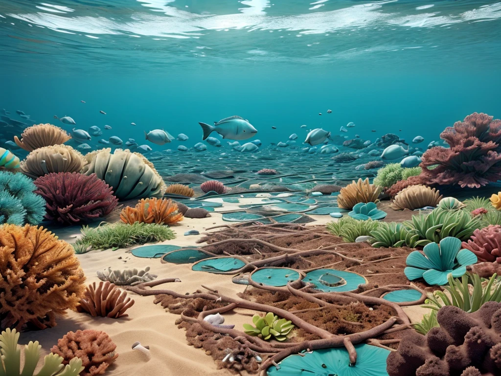 Polluted ocean full of dirty water waste