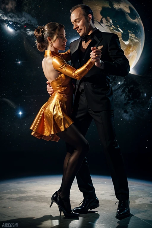 Space aliens dancing tango.
