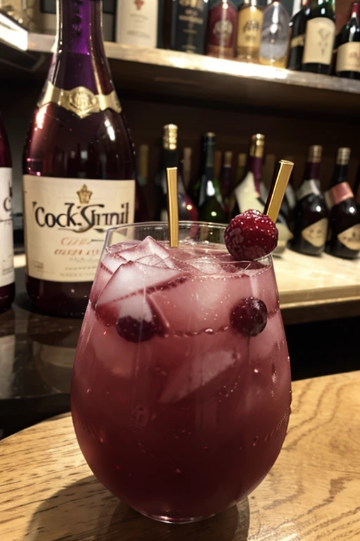 Fizzy grape cocktail