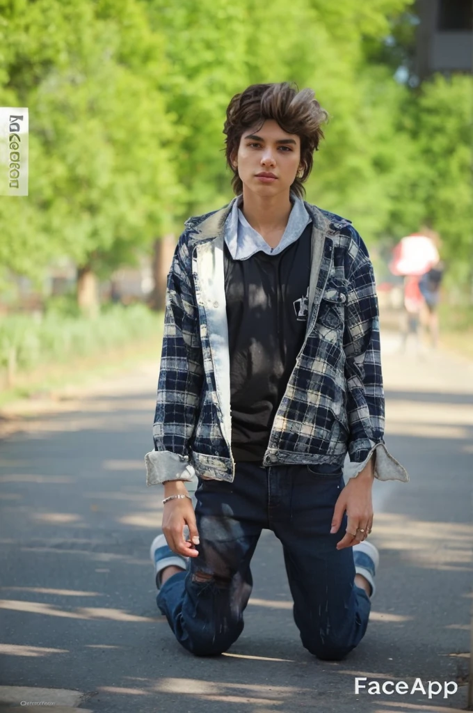 Spray painted denim jacket look
