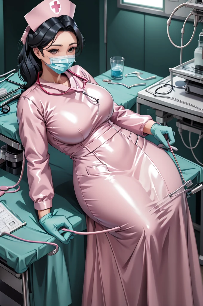 nurse uniform,hospital, latex nurse suit,nurses,busty,elbow gloves,labcoat,black hair woman,red eyes , gigantic ,medical instruments,asian nurse,two nurses,speculum,examination room,oversize ,big ass ,strap on, lay on table ,legs spreaded,giving birth,gyno chair , dentist,Milf,latex,pink uniform,oversize breasts