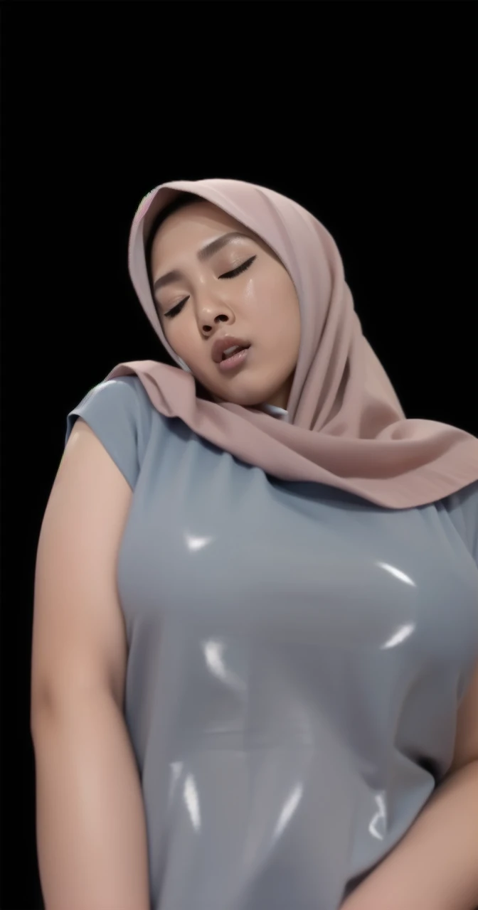 HIJAB MALAY GIRL,, IMF as a good Guy, TECHNOLGY, AI, futuristic, blockchain, International Monetary Fund, (MATRIX WORLD), ((look In front at the camera CLOSED YOUR EYES and open your mouth)).