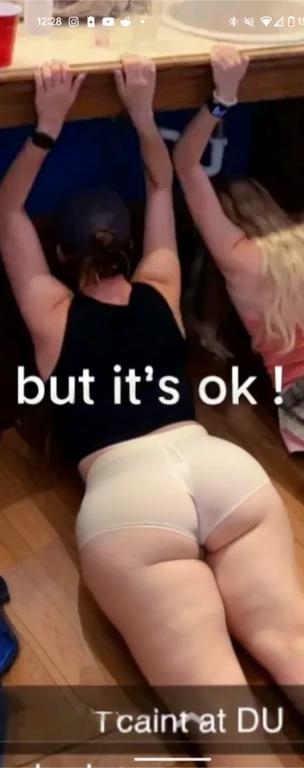 there is a woman laying on the floor with her legs up, her back is to us, booty shorts, exposed thighs!!!, tiktok video, obviously drunk, on knees, thighs!!!!!!, she is laying on her back, passed out, leaked footage, oops, laying on her back, pawg, ots shot, exposed thighs, somewhat bent over, thighs, beautiful girl, big ass, huge ass, bbw, from behind, thick, thick thighs, wide hips, bbw, giant ass, back view, big butt, round butt, tight underwear, underwear halfway off, underwear taking off, grabbing ass, ass spilling over underwear, too thick for clothes, big ass, vpl, gigantic thick ass, not nsfw, naked, back view, laying down, no pants or shorts, huge ass