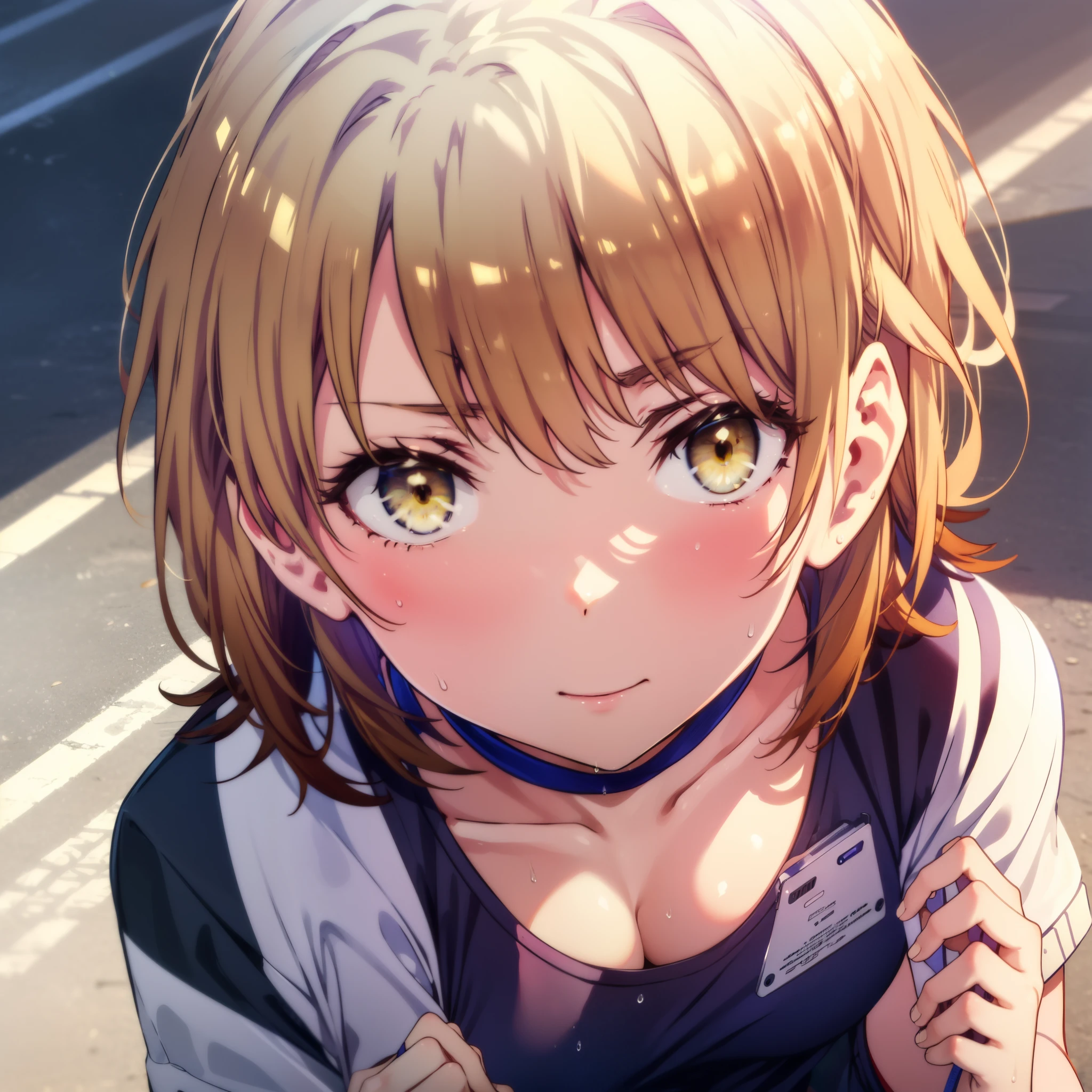 irohaisshikitest, isshiki iroha, short hair, brown hair, (brown eyes:1.5),
BREAK bikini,
BREAK outdoors, beach,
BREAK looking at viewer, BREAK (masterpiece:1.2), best quality, high resolution, unity 8k wallpaper, (illustration:0.8), (beautiful detailed eyes:1.6), extremely detailed face, perfect lighting, extremely detailed CG, (perfect hands, perfect anatomy), are visible、胸を揉む