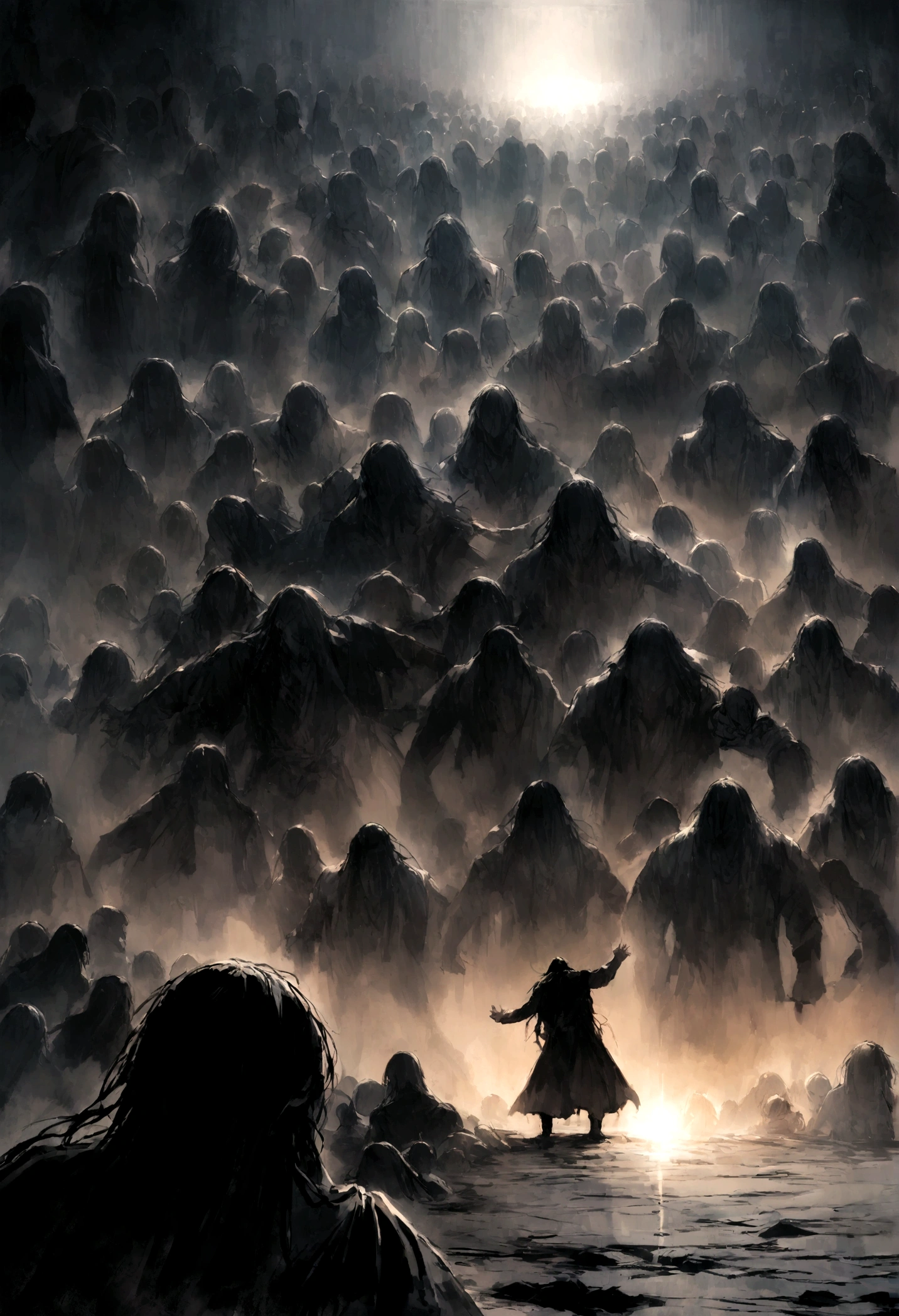 Ali responded with the strength of his faith, raising his hands to the sky, calling on God for help. A bright light appeared and surrounded Ali, pushing Zulam away. The demon screamed in pain, disappearing into the darkness.