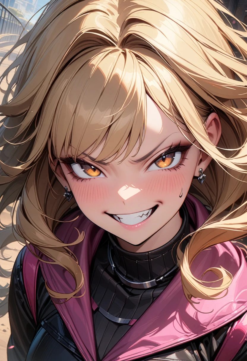 1girl, Mean Girl, blond, drill hair, evil smile, ((Masterpiece)), ((Best Quality)), (Very Detailed), (Very Detailed)), 4K, (8K), very aesthetic, absurdres highres,