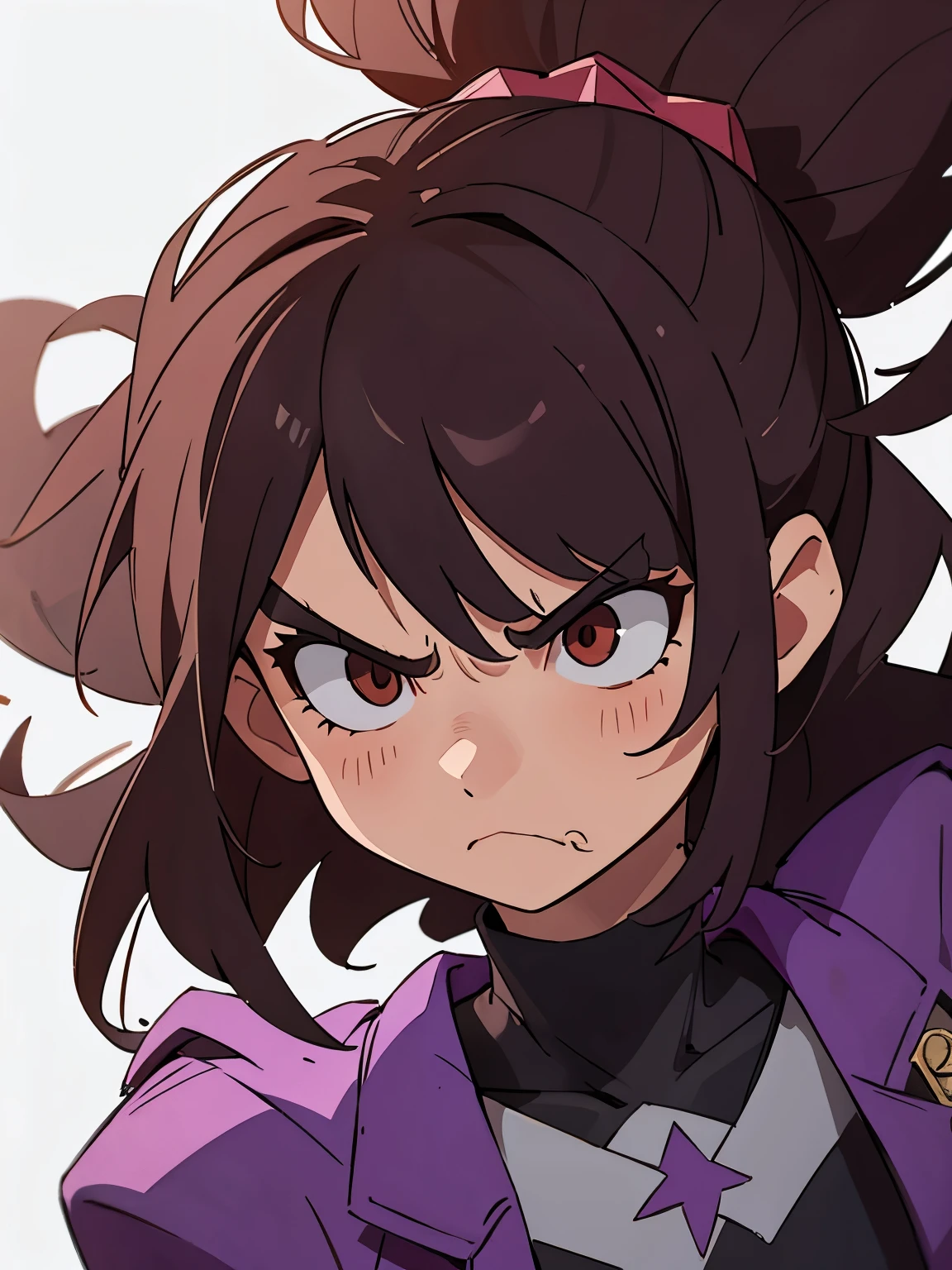 Girl with mean face