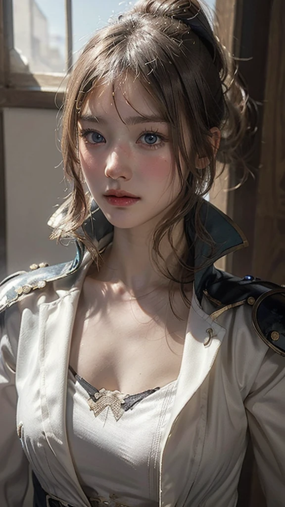 Medieval France,(18 year old knight:White surcoat and cross armor:1.5) ,Fantasy World,Realistic digital painting, Historical portraits, Iconic art, An exciting atmosphere,(highest quality, masterpiece:1.3), shape, ((Beautifully detailed face)), beautifully detailed skin, Intricate details, Very detailed, Best image quality in 8K, (Small breasts), ,,(Detailed Hair,Bobcut:2.0,Black Hair),Detailed lips,Open your mouth,blush,Embarrassing,Realistic Face,Realistic Skin,(Vibrant Skin,Moisturized Skin:1.2),Vivid lips,Lip gloss,A seductive look