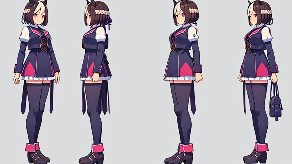 full body, three sided view:1.3, simple background,