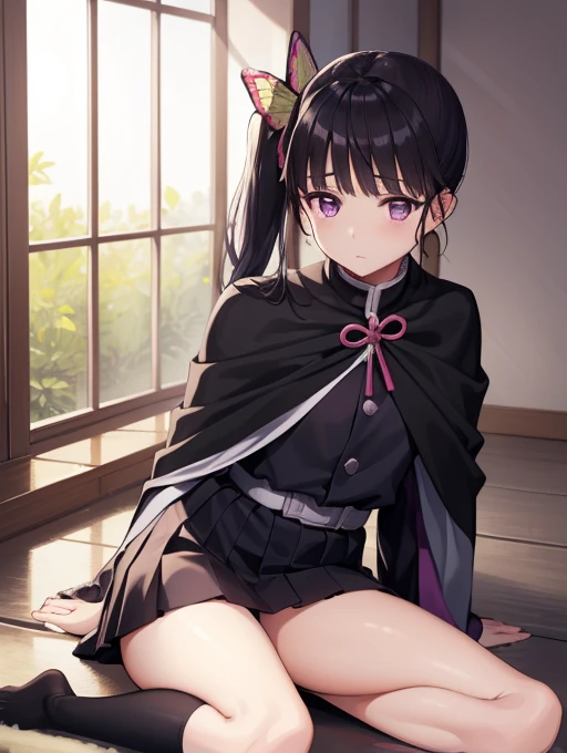 takinainoue, inoue takina, long hair, bangs, twintails, black hair, (purple eyes:1.2),
BREAK japanese clothes, kimono, apron, waist apron, blue kimono, waitress,
BREAK indoors, cafe,
BREAK looking at viewer, (cowboy shot:1.5),
BREAK (masterpiece:1.2), best quality, high resolution, unity 8k wallpaper, (illustration:0.8), (beautiful detailed eyes:1.6), extremely detailed face, perfect lighting, extremely detailed CG, (perfect hands, perfect anatomy),(white panties:1.5), (short, tiny, little:1.2), (spread legs, open legs, knee up:1.3), groin, perineum, leaning back, body tilt, shy, blush, embarrassed, arms behind back, cowboy shot, dutch angle,