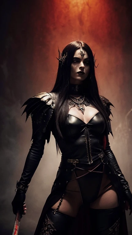 The Fool Tarot card is dark and gothic, depicting a dominant character dressed in a leather outfit with metallic accents. The background is mystical and shadowy, with crimson and black tones. The character holds a whip and stands in a powerful, dominant pose, lit by dramatic lighting that casts strong shadows. The card has intricate details and combines elements of BDSM with traditional Tarot symbolism.