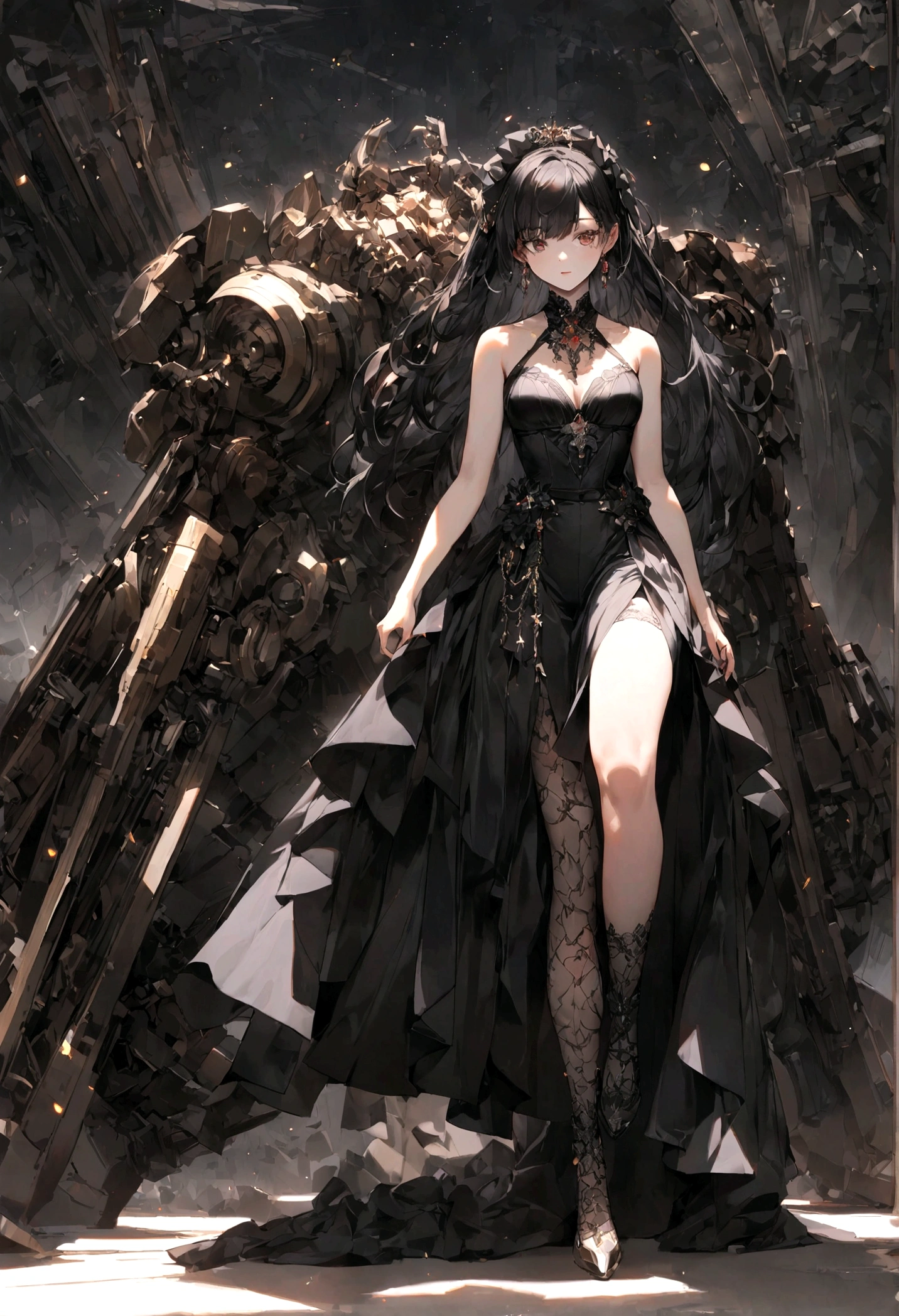 A 16-year-old Korean，Beautiful， I found myself in the mechanical hard drive, looking at the reality，Best quality，Ultra Detail