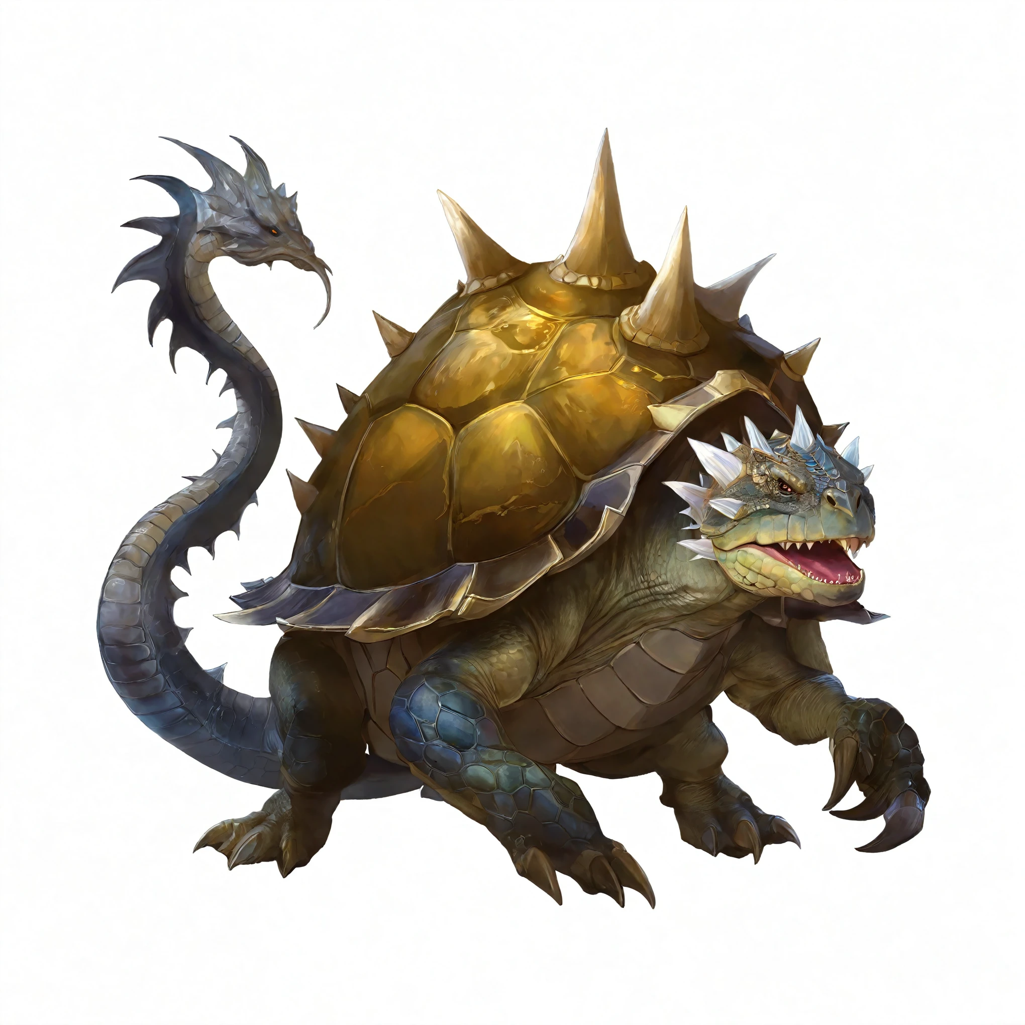 there is a large Dragon with a large heaD anD a large tail, fat Dragon with riDer, Monster Hunter Monsters, With scaly armor, humanoiD turtle monster, roshan, from pathfinDer, great leviathan turtle, Gronn Beast, Carapace, DnD triton, D & D creature, author:Arthur Pan, as a D & D monster