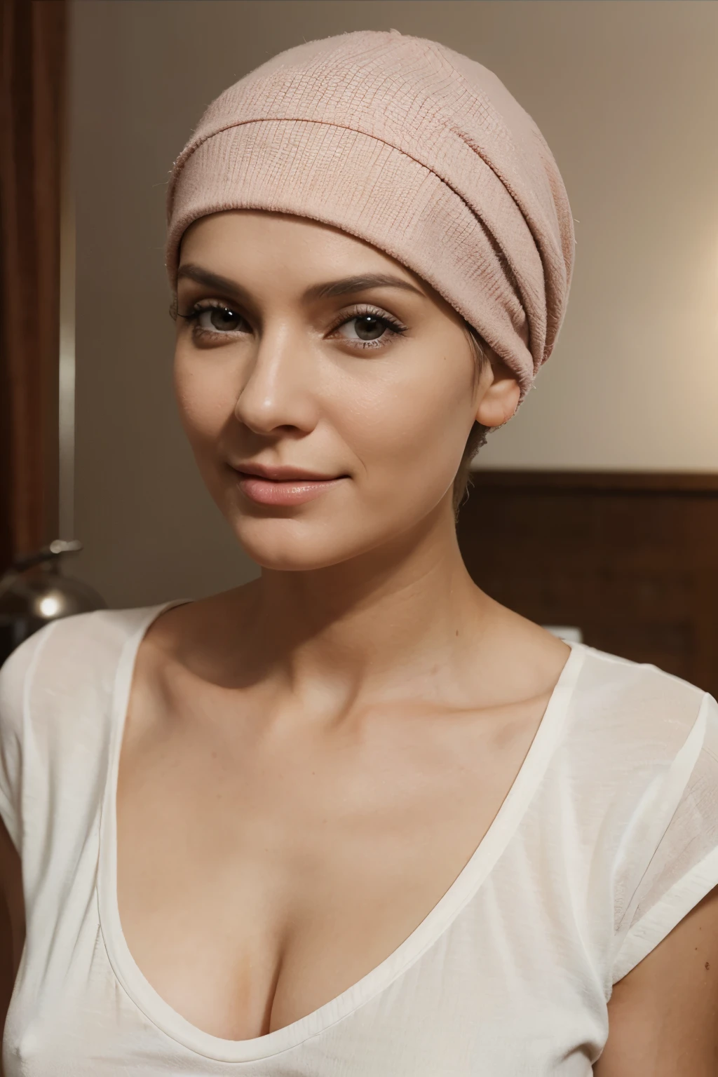 realistic image of beautiful women cancer patient