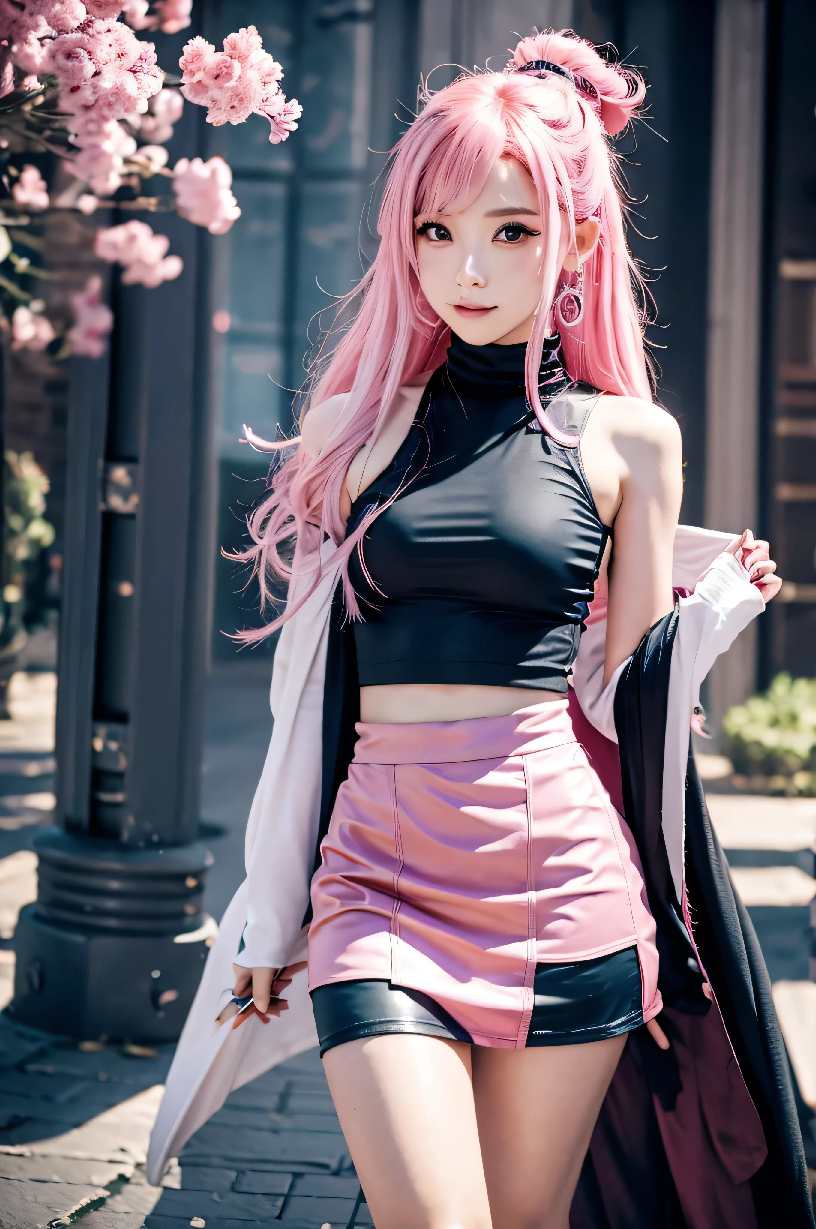 mini skirt　Pink Hair　Fantasy　princess　Wizard