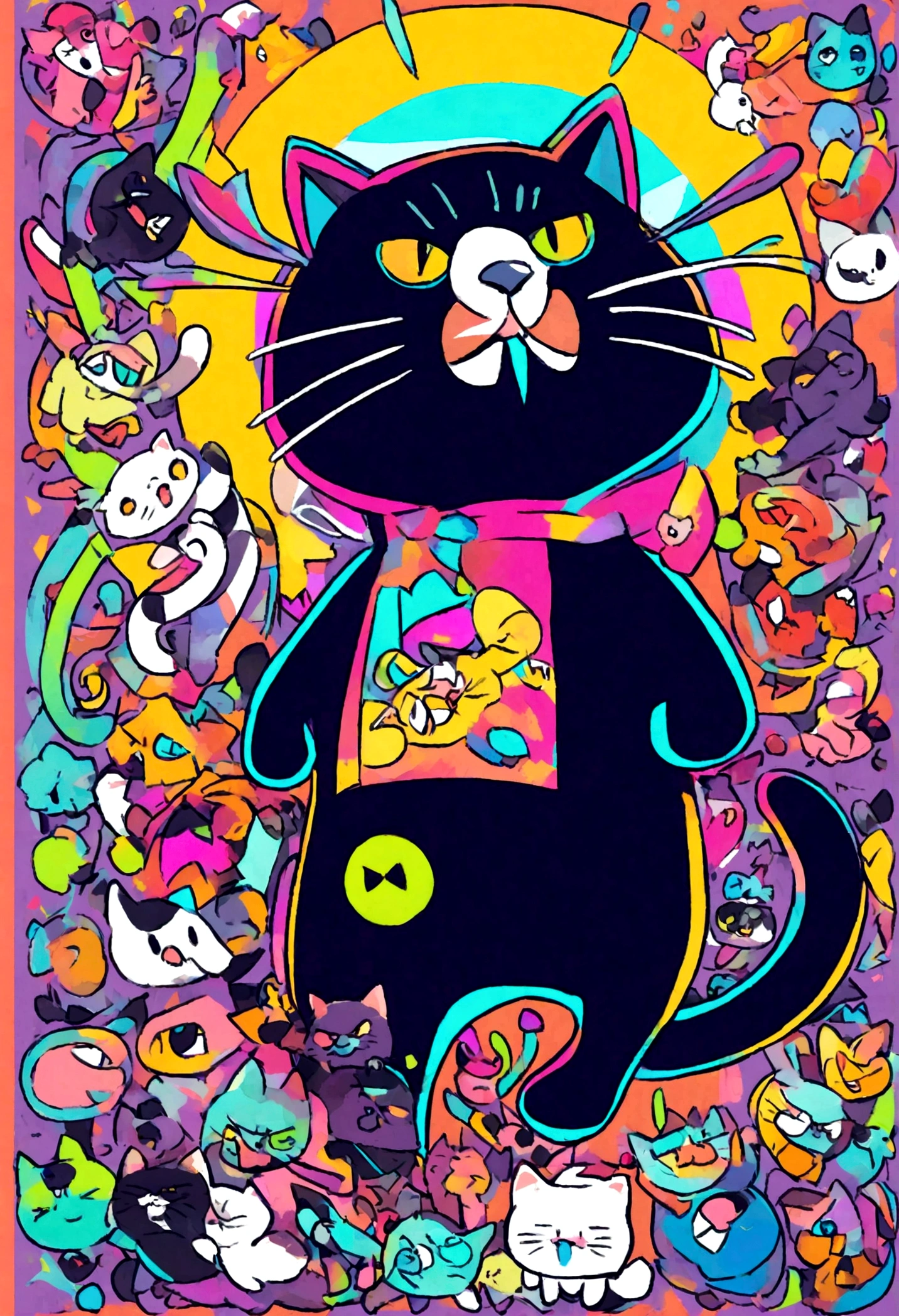 Take a cartoon cat and make a cool logo.