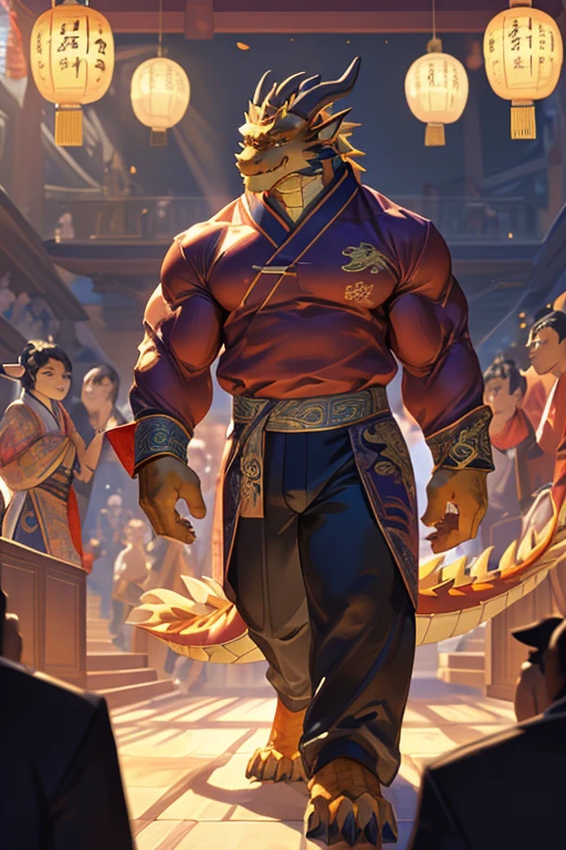 anthropology(golden chinese dragon), alone,Golden Dragon, Light,Golden skin,Clear and bright eyes,Thin clothes, male, Tops, muscular, Bodybuilding Athletes,Big breasts,Pectoralis major,tall and big,muscular anthropology(golden chinese dragon), Daily Wear,Green Eyes, Golden skin,Bodybuilding,muscular male, Bold, Eyes on the audience, empty, Bottoms,Daily Wear,Detailed background, Realistic eyes,Reality, Realistic hands, 8k HD, Extreme details, (Dark Shadows, Wide dynamic range, HDR, 弱Light:1.2), by kusunagi,by null-ghost ,by oldshep,by traver009Chinese dragon, Chinese zodiac. male. Chinese dragon. hairy, Chinese dragon antro), permanent, Solitary, New Jersey5hairy, (Chinese dragon, huge, huge, Young face, teenager, Bodybuilding athlete's body), Chinese dragon, ((Extremely realistic shadows, masterpiece, extremely deTailed, Reality)), Beast field, firm retreat, solid retreat, Round buttocks, firm and Beautifully shaped buttocks, retreat, Broad shoulders, permanent on the retreat, Firm buttocks, Round buttocks, Beautifully shaped buttocks, solid and very muscular retreat, Chinese dragon, Tail, ((deTailed face)) nose, ((deTailed eyes)), Smile, mischievous Smile, mischievous expression, White Teeth, Mouth slightly open, Red tongue, skin, scales, Sexy, Height 3 meters , Optimum height, The whole body is full of muscles, Raised pectoral muscles, huge and defined abs, V-Shaped Body, Thick waist, ((Long legs)), Masculinity, attractive face, Attraction Type, fresh and calm face with a cold Smile. Bodybuilding athlete's body, huge muscular and long thighs, Bulging biceps, looking at the audience. Unique Light Source, sombras bem definidas, Single Portrait.tall and strong,Thighs are long and thick,Well-proportioned body,((Golden ratio figure,True body proportions,long thighs))