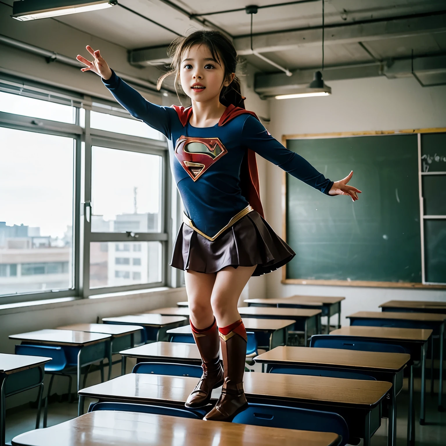 (7-year-old Supergirl:1.3)、Going out、Going to school、school bag、(The school&#39;s main gate:1.6)、