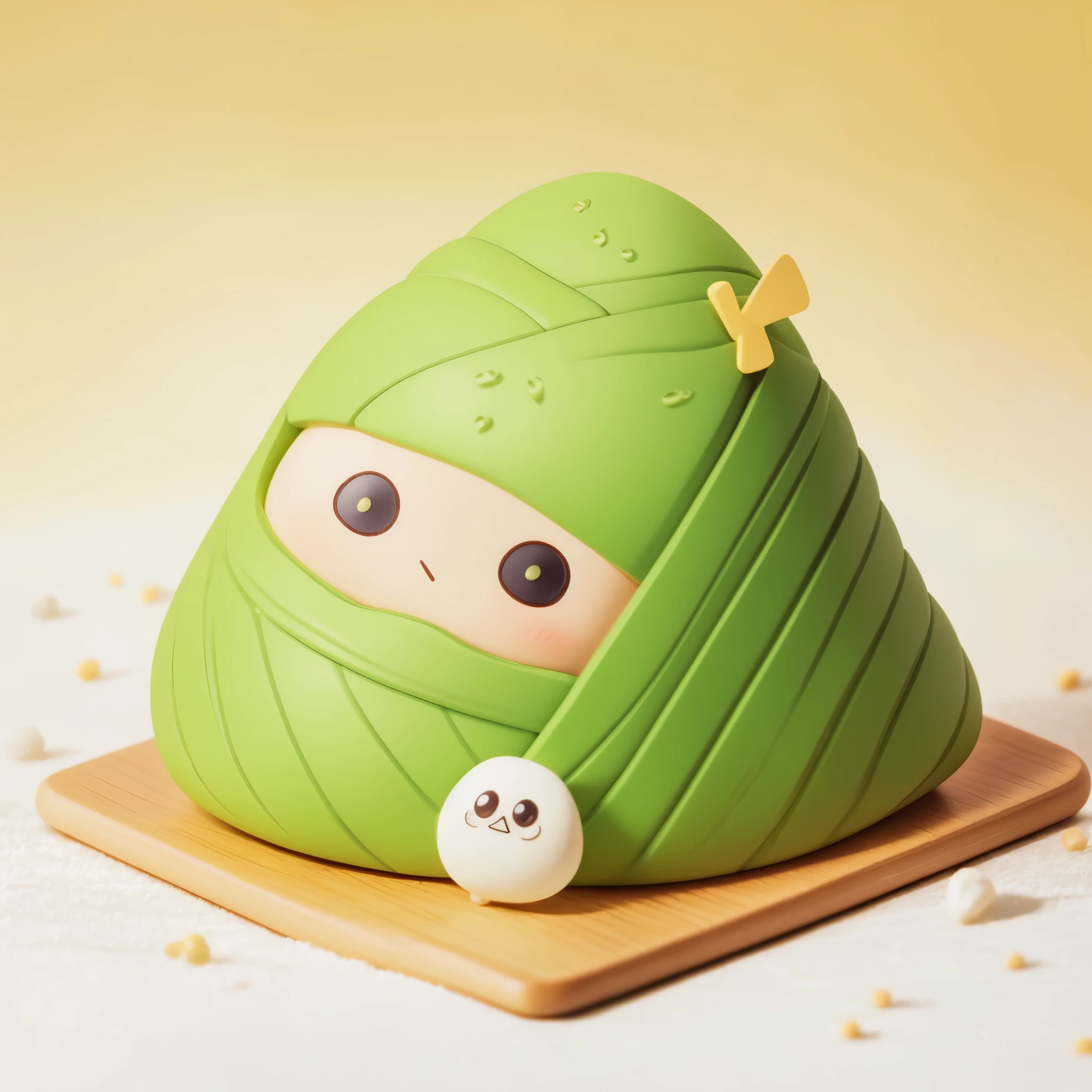 Photorealistic,Blind Box,one Chibi zongzi,a triangular green rice dumpling, different expressions,pop matt blind box toy, front view, clean background, natural light, ray tracing, 3d Rendering, C4D, Octane Rendering, Best Quality, Ultra High Detail