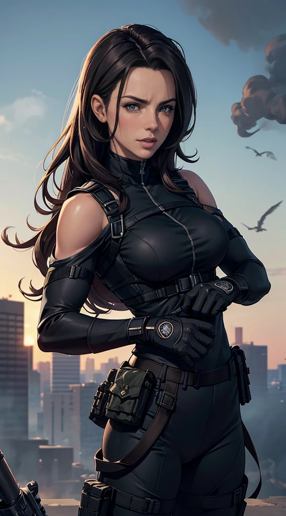 (beste-Qualit), (tmasterpiece), (Gloomy color scheme:1.5), ((Close-up of a girl in a suit)), 1girl in costume, androgynous vampire, junji ito 4 k, with long dark hair, ito junji art, style of junji ito, Dark Costume, portrait of sadako of the ring, Gentle androgynous princess , Beautiful androgynous princess , with her long black hair, girl in suit, stocklings, (big yellow eyes:1.3), fangs, detailing, (generous cleavage), Burst breasts, extra high resolution, 8K, (The blood on her lips runs down her neck), (Lovely Medium Breasts), perfect anatomy, (Gloomy color scheme:1.5), (shapely body), Microthongs, Beautiful slender legs, sexypose, (Hands Behind Your Back:1.2), (Looking down), (The gaze is directed downwards), (Night Sky Background: Red Moon)