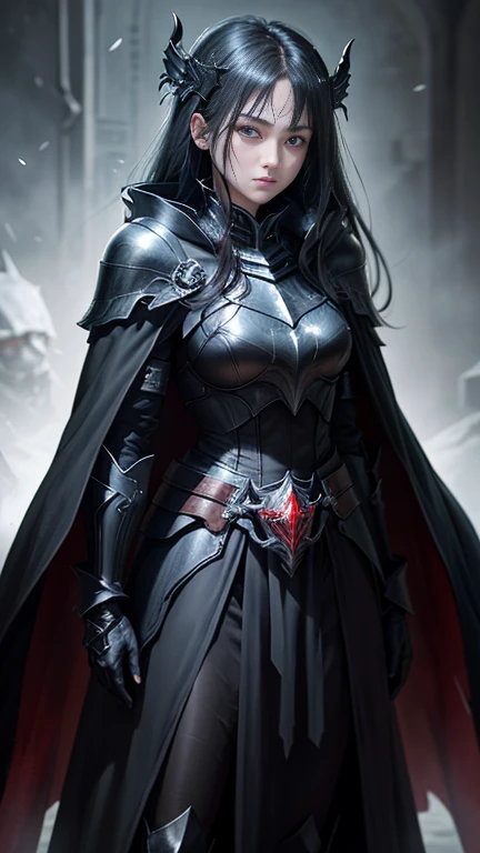highest quality、masterpiece、8k、Realistic、超High resolution、Very delicate and beautiful、High resolution、Cinema Lighting、medium range shooting、Portraiture、Perfect Male Body:1.6、Opposition、Looking at the audience、((Dark Knights of Another World、Jet Black Armor、Red glowing eyes、Sharp blade、Cloak of Darkness、Steel Gloves、Dark Aura))、Dark Knights Squad:1.4、Cold look、black magic、Evil coat of arms、Battle scars、Black Horse、Wicked Ritual、Cursed Shield、ancient magic book、Otherworldly Wilderness、Overwhelm the enemy、Ruthless Combat Techniques、A heart controlled by the power of darkness、An endless battle、Strategies in the Dark、Bringer of Despair、Dark Pact、A frightening appearance、Corrupted Chivalry、Jet Black Steel、Kingdom of Another World、Symbol of Destruction。