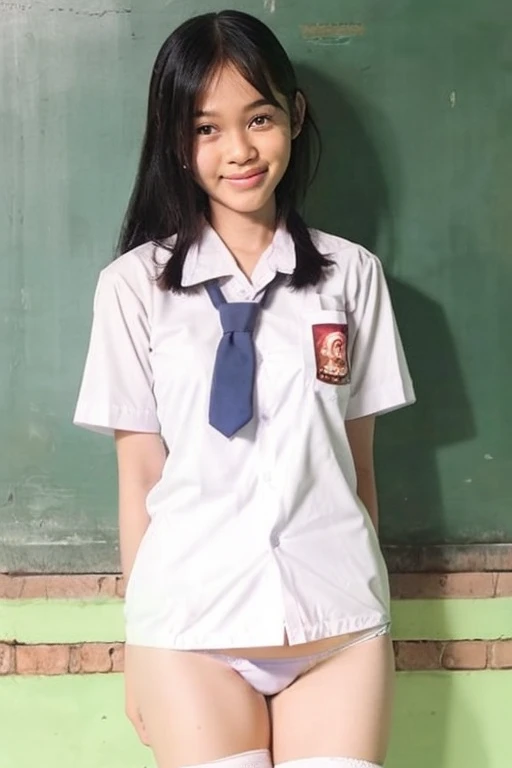 Indonesian school girl wearing white panties, ??????????