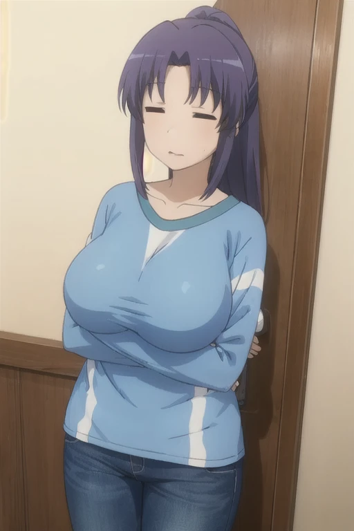 nonsensei,shirt,jeans,Big Breasts,Blue swimsuit