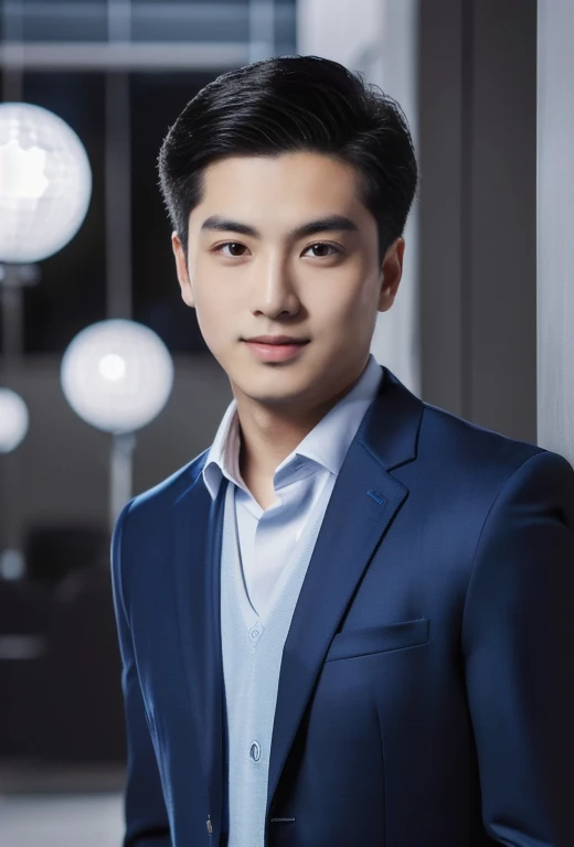 Aarav man in a blue suit, professional profile picture, Christopher Chao, Brian Sum, David Luong, Steve Zheng, Andrew Thomas Wang, Corporate portrait, Ryan Jia, organizational wear and tear, professional Corporate portrait, Peter Xiao, Justin Sun