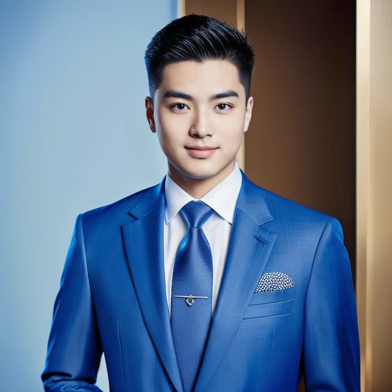 Aarav man in a blue suit, professional profile picture, Christopher Chao, Brian Sum, David Luong, Steve Zheng, Andrew Thomas Wang, Corporate portrait, Ryan Jia, organizational wear and tear, professional Corporate portrait, Peter Xiao, Justin Sun
