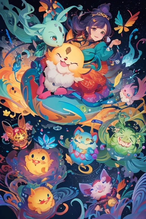 best quality，Super detailed，Realistic，（像素Art，概念Art：1.2），humor，天馬行空的imagination，quirky style，Cartoon creatures，Crazy combination，chaotic scene，，creativity，Art，mixed species inspiration，Pokemon style，Love to play、whimsical、Colorful、Playful、imagination、Mysterious atmosphere、Cute characters、unique design、fictional animals、eye-catching、Attention to detail、Colorful、expressiveness、Entertainment、Unconventional、Stimulate、various kinds，animal diversity，harmonious relationship，peaceful coexistence，animal world，Art表現，Beautifully illustrated creatures，Amazing fusion，hybrid animals，Unusual biological pairings，口袋妖怪Art風格，數碼寶貝關鍵Art，杉森健Art，Maki Haku，位圖Art，釋放imagination，charming depiction，Case，Interesting visual storytelling，Rich creativity，Wonderful composition，自然的Art靈感，迷人的Art作品，Rich narrative，whimsical的故事，Playful的詮釋，富有imagination的設置，獨特的Art表達，Lively and dynamic，images full of energy，stunning details，精心製作的Art品