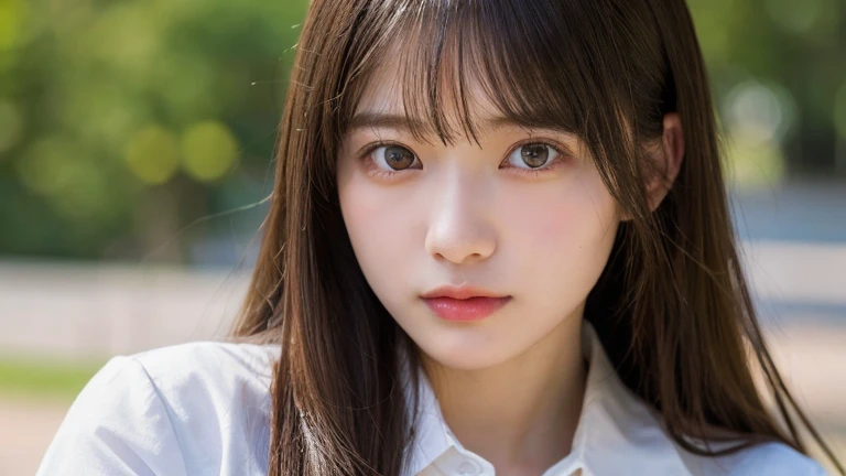 (Long Hair, bangs:1.2),(Wearing school uniform:1.2),1 girl,Japanese,21 years old,(Small breasts:1.3),(highest quality,masterpiece:1.3,超A high resolution,),(Ultra-detailed,Caustics),(Photorealistic:1.4,RAW shooting,)Ultra-Realistic Capture,Very detailed,High resolution 16K human skin close-up。 Natural skin texture、,Pores、、It needs to be detailed enough to be easily identifiable。 Skin should be even-toned and healthy looking。 Use natural light and colour, Sad expression, Looking at the camera, Perfect dynamic composition, Outdoor
