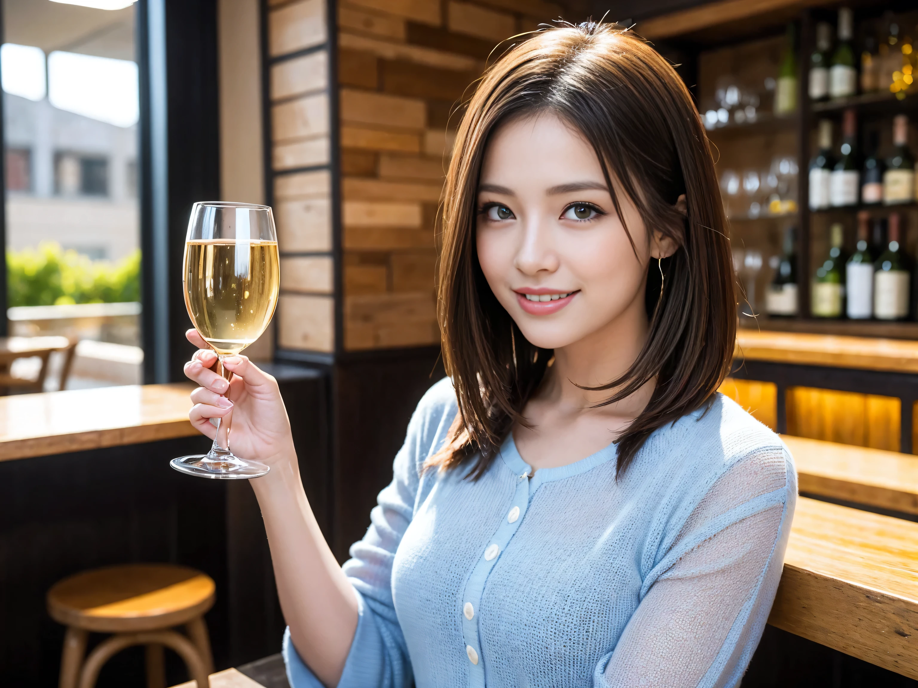 ((highest quality、8k、masterpiece:1.3))、1 male、1 woman who resembles Satomi Ishihara、Couple、Spouse、Couple、The body is slim、((Bob Hale、Straight hair:1.2)), (Realistic, Intricate details:1.2), Wine glass on the table、Put the light on your face、 Amazing view of the sunset sky and clouds、Amazing mountain views、A bright smile、The wonderfulness of smile、Bright image、The beauty of wine, Beautiful Face, blue eyes, The light shines on your face, Blushing, short hair,Bright Face、 (42 years old), 39 years old, red wine 、Appetizers、Italian food、Wine bottle、Champagne、sparkling wine、Two beauties、Brown Hair、Shortcuts、Long sleeve shirt、dress、Pretty Woman 1, (Slim face), (The body is slim), (Brown Hair), (Shortcuts), cheeks turn a little red,Attractive beauty、restaurant, In a prominent place (From the waist up) Nova Frog Style, actress, model, Upper Body, White wine, slim, wine glass, A wine glass placed in the center, smile, (smile: 1.15), Beautiful fine grain, Depth f/2,saturation, High Contrast, Strong light and shadow,Moist Body:1.5、3D texture、Delicate eyes、Brown Hair、The hair is very shiny、