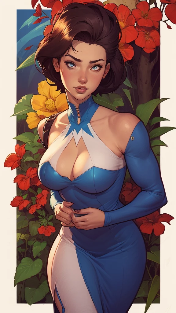 uma mulher de vestido azul segurando uma vara de madeira em uma floresta, Alena Aenami e Artgerm, artgerm detalhado, artgerm e atey ghailan, Estilo Ivan Talavera e Artgerm, Krenz Cushart e Artgerm, artgerm e lois van baarle, linda pintura de personagem