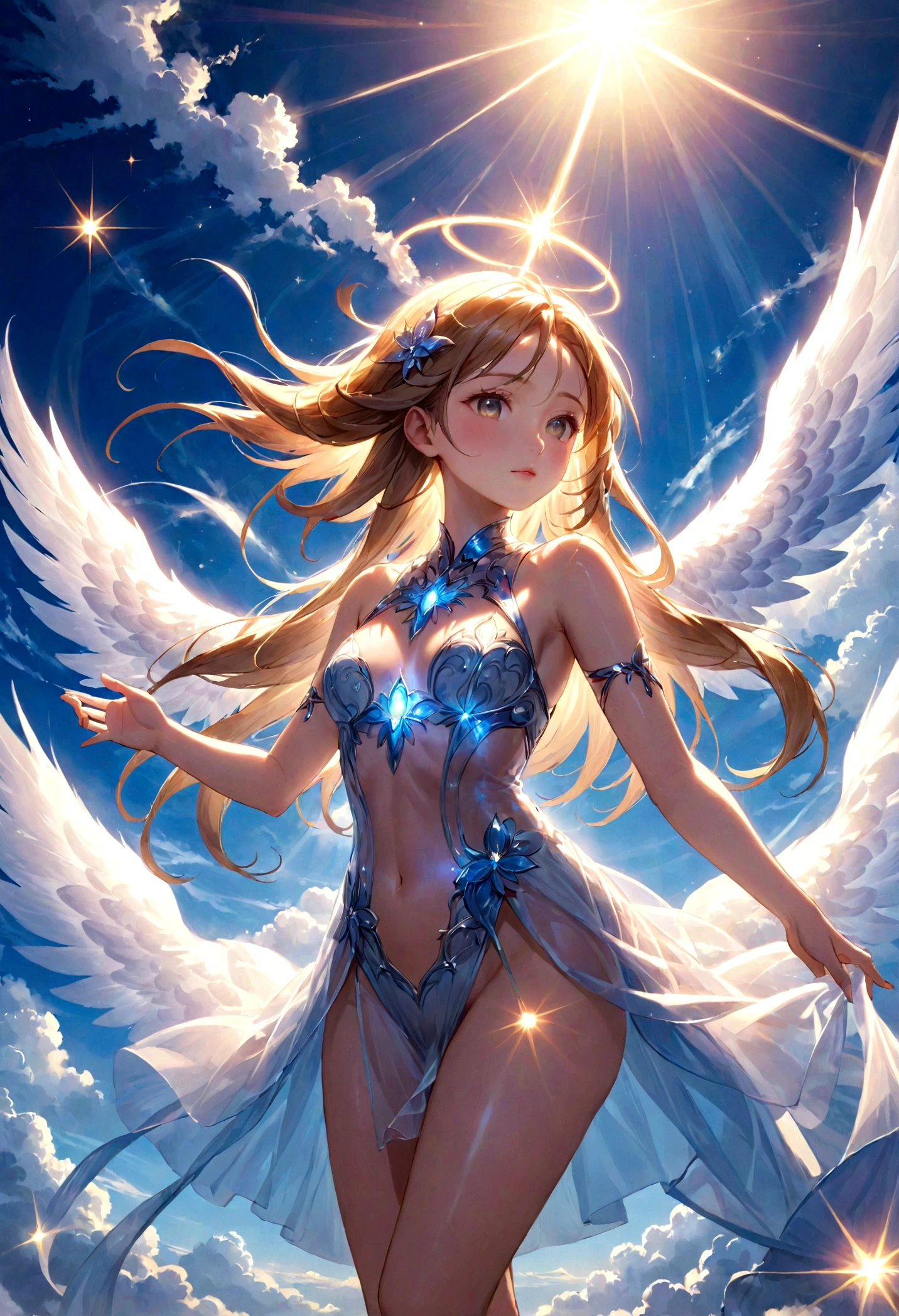 heaven Dazzling Light god々Shii Intense light sun 後ろ姿の女god Transparent appearance