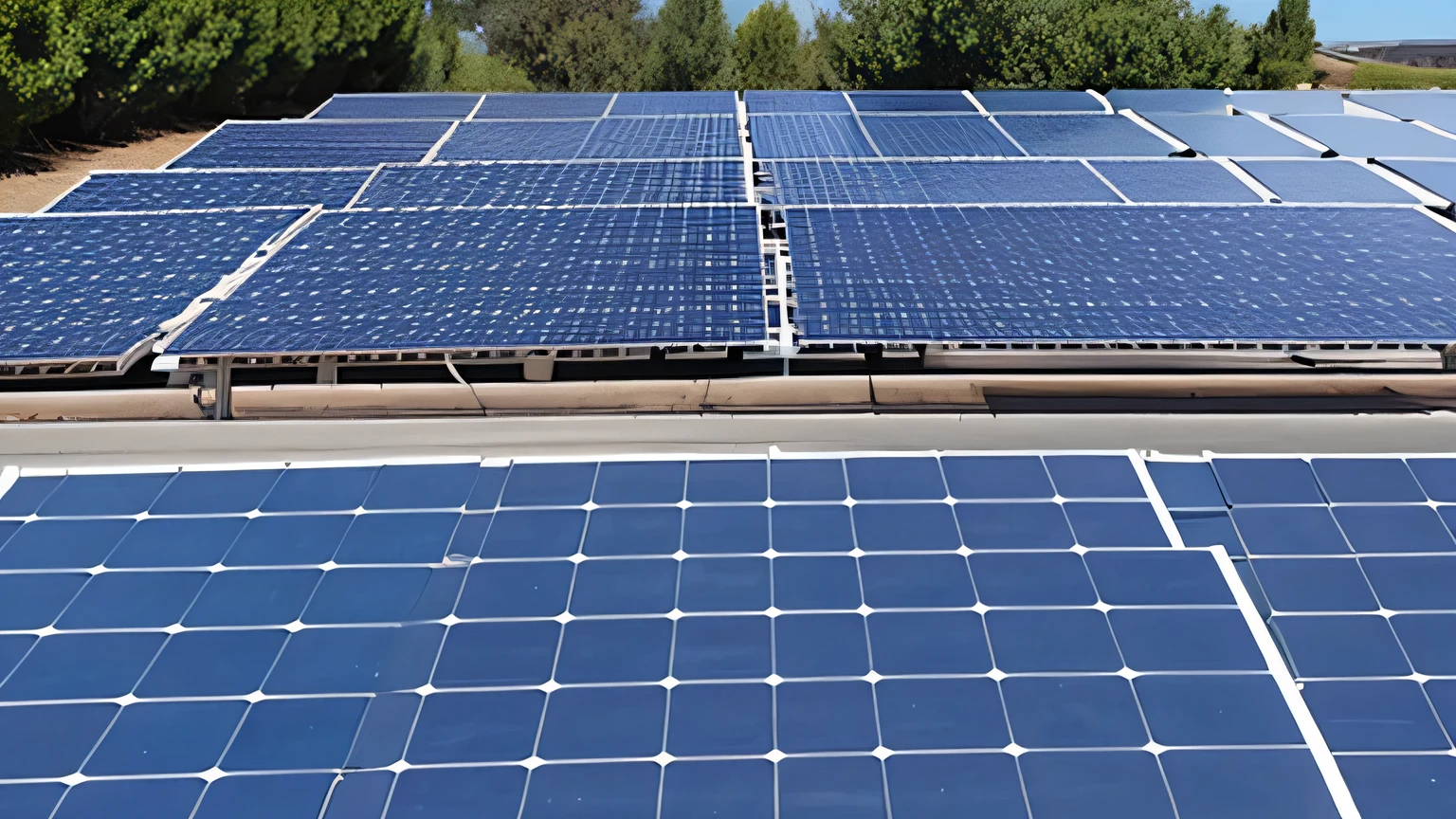 On flat ground,Rows of solar thermal collectors,Close shot,Is on