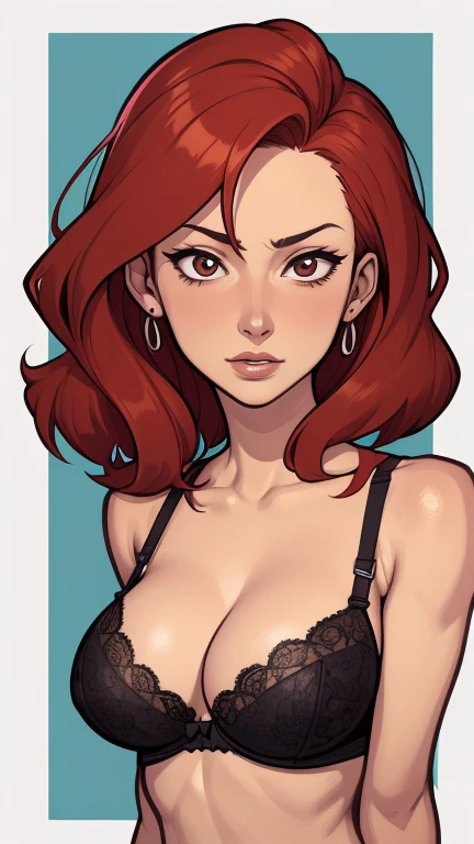 a close up of a woman with bra top and bra, even model | digite germe, digite germe portrait, Retrato de RossDraws, drawn in the style of digite germe, extremely detailed digite germe, digite germe. alto detalhe, style digite germe, digite germe. anime illustration, digital anime illustration, Ross Draws 1. 0 roupas de executiva mulher negra Halley Barry