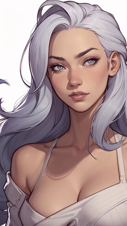 estilo de desenho animado:1.2), Yvonne Strahovski mulher Imagem de desenho animado de uma mulher , roupas sensuais , garota super fofa, authoritarian would be facial expressioncartoon style illustration, estilo de arte dos desenhos animados, estilo de arte dos desenhos animados, digital illustration style, design de personagens altamente detalhado, arte digital detalhada fofa, City fan art, design de personagem retrato, beautiful digital illustration, retrato de alta qualidade, arte em quadrinhos, retrato do design do personagem, white background Buso without clothes and medium breasts, beautiful and symmetrical body curves