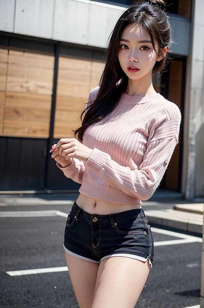 1woman, woman, asian woman, woman, hot woman, asian/Philippines model, beautiful, model, sport shorts, girly shorts, running shorts, casual woman shorts, sweater, cute female sweater, sweater, great figure, perfect proportions, black hair, long black hair, long beautiful black hair, white eyes, perfect beautiful white eyes, detailed white eyes, majestic woman great figure, asian/Philippines, asian woman, light pink lipstick, perfect face, cemeterial face, great body, beautiful body perfect face with white eyes black hair light pink lipstick asian/Philippines,casual clothes, sport shorts, girly shorts, running shorts, casual woman shorts, sweater, cute female sweater, sweater, asian woman, (Thick body, great figure) BREAK highly realistic, perfect image, realistic image, photorealistic, real image, real photo 8k image, high-resolution. [perfect hands, perfect legs, perfect proportions, perfect face, woman] asian woman, beautiful asian woman (white eyes, beautiful white eyes, detailed white eyes) *black hair* *white eyes* *sportshorts for woman* *oversized sweater*

