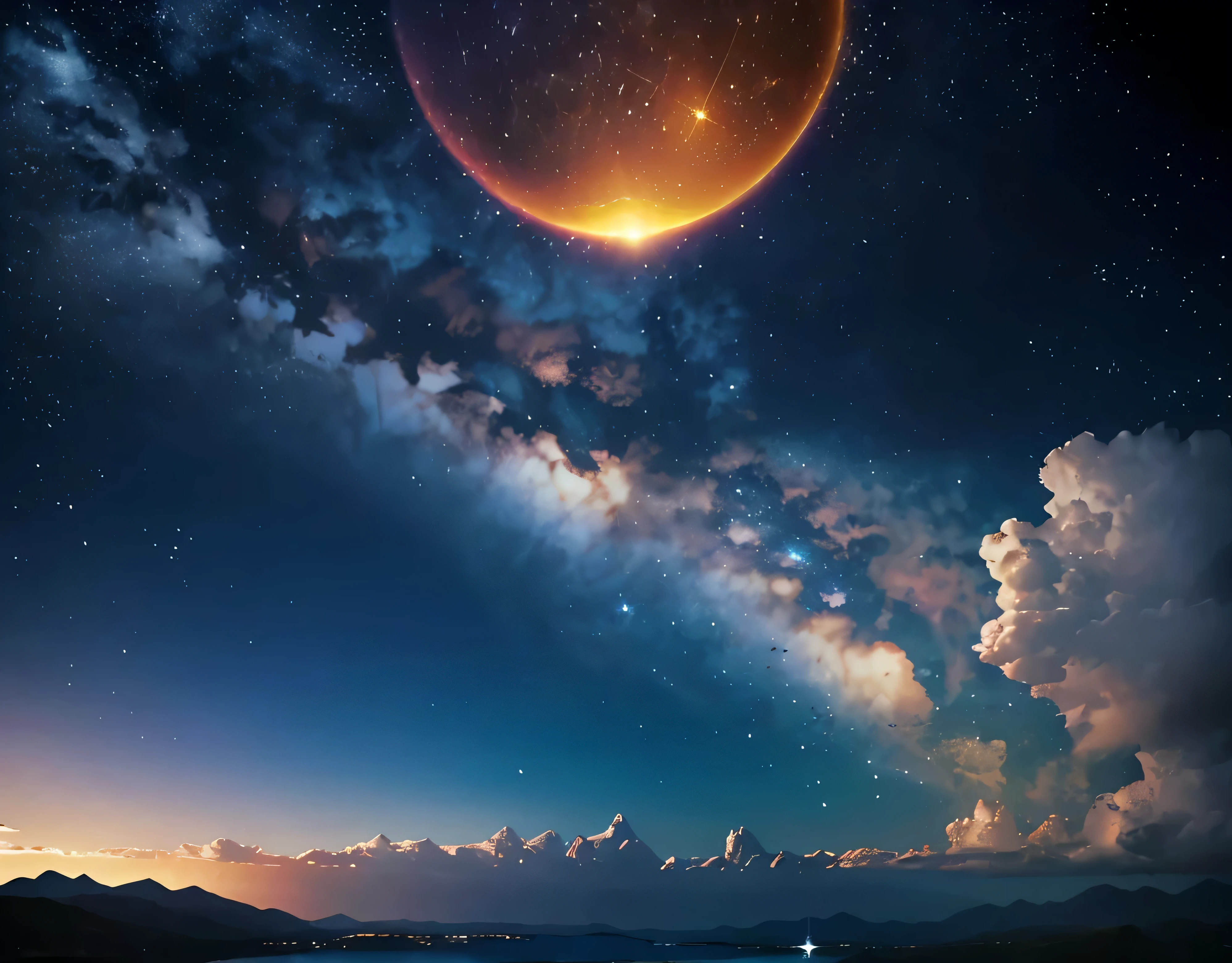 A single photo、The summit of god、god々Shining golden god、The God of Gods located at an altitude of 10,523m、A rainbow-colored halo appears around the sun!!、A fantastic view of the stars、The wind is blowing so hard that it's sending up heavy snow smoke.、((Diamond dust flutters:1.4)).Diamond dust sparkles、Rugged Mountain々、Mountain々The light reflected on the lake surface between、Seven photos with beautiful contrasts of light、Magnificent sea of clouds、wood々、The mountain was covered with snow々、sunny、Lots of lens flares、The morning sun shines brightly、The morning sun shines brightly、(Ultra-realistic:1.2), High resolution, (Bright colors, High resolution:1.1), (Sharp focus:1.1), (Physically Based Rendering:1.1), Tyndall effect, Colorful lights, (((Light shines through the gaps in the clouds))), Beautiful perspective, Contrasting Shadows, Moving configuration, Realistic landscape, unique configuration, Soft texture, Intricate details, godMysterious atmosphere, An artistic exploration of light and shadow,Golden dazzling light、A world view that captivates all who see it、Fantasy World、Mountain close to space々Altitude 8253m 、god area、
