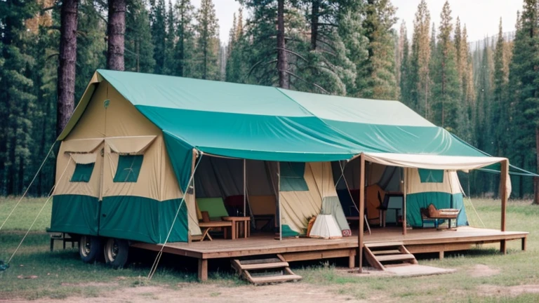 camp for adults USSR in hippie style