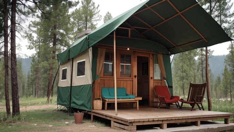 camp for adults USSR in hippie style