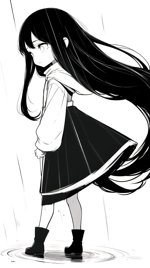 using pantimedies, wavy black hair, piercing look with deep red eyes, average stature, Silky hair with a ponytail hairstyle collected with a red bow with two white lines, with clothes, has a vagina, has breasts, cup of breasts, small breasts, slim, foreground, Session, sitting in her room, sitting on the floor of her room, wearing pantyhose, using pantimedies, Picardias, short skirt, shoes, blouse with straps, blush, opening her legs making her panties visible, open legs, perfect white panty, Skirt fluttering in the wind, grabbing the skirt with both hands